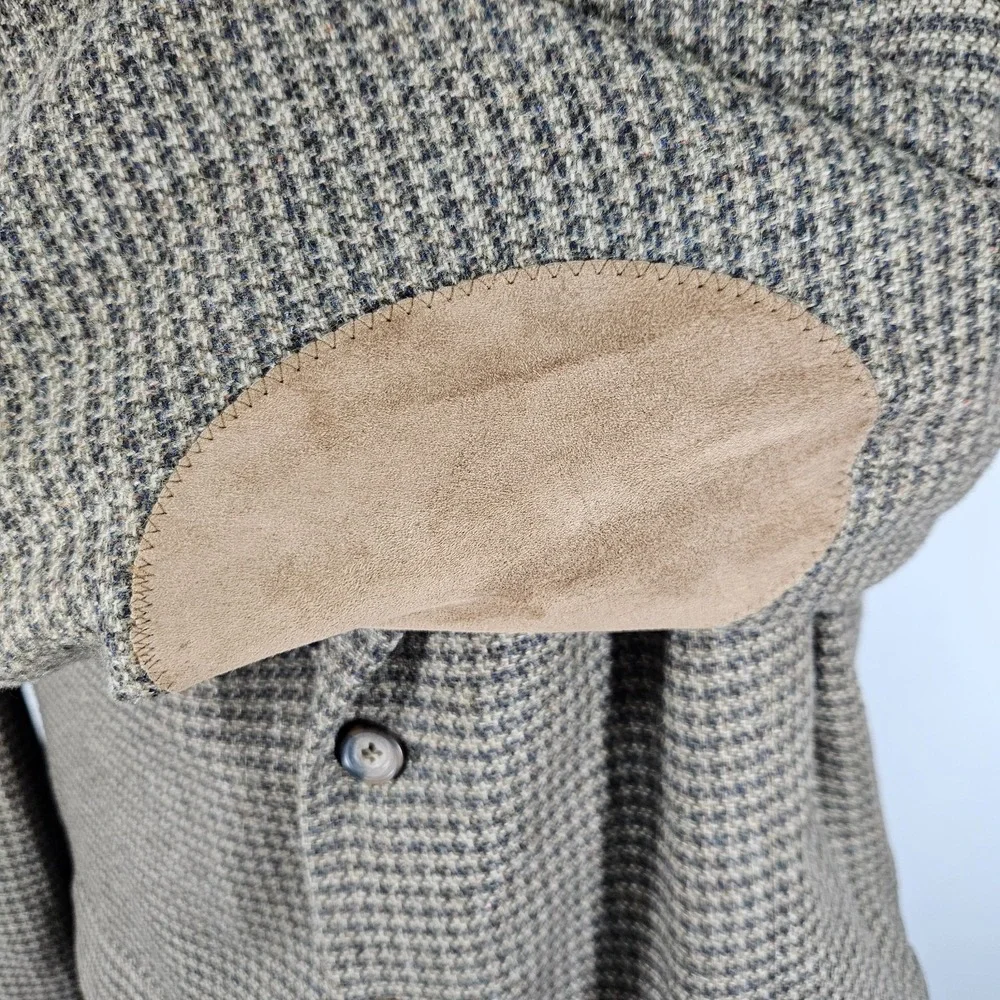 Stafford Men's Tweed Sport Coat Blazer‎ Three Button Brown Lambs Wool 48L